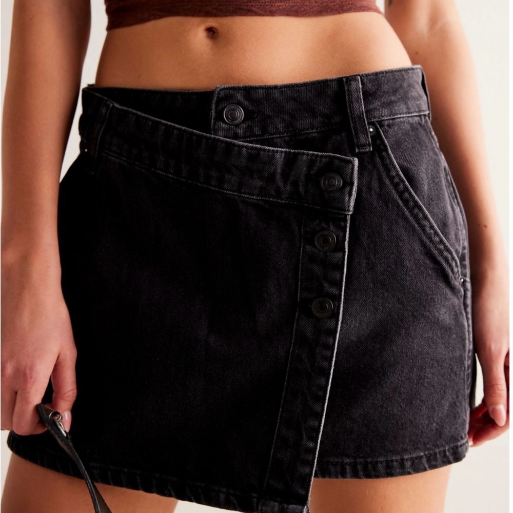 Free People Black Asymmetrical Skirt